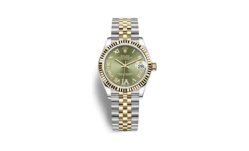Rolex Datejust 31 Stainless Steel / Yellow Gold / Fluted / Olive - Roman / Jubilee