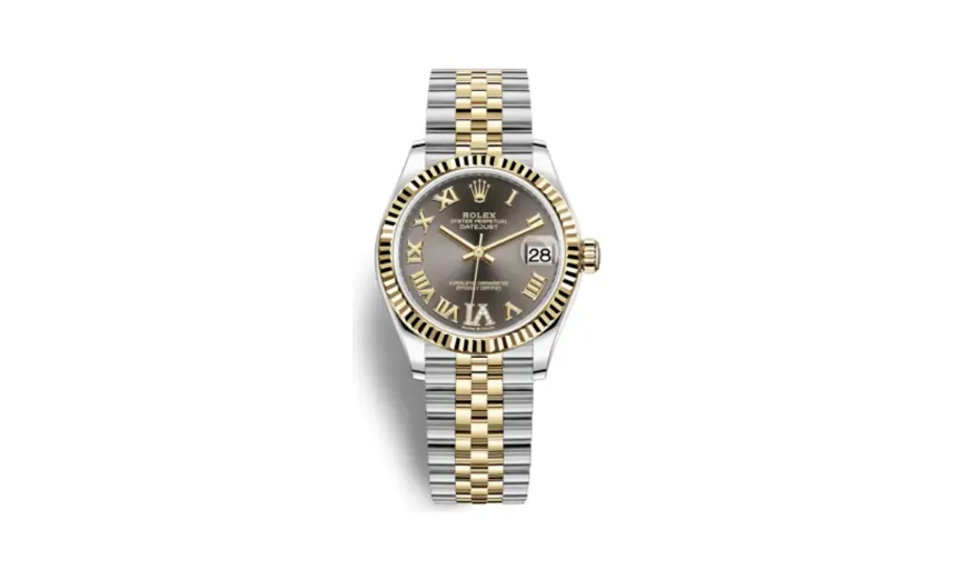 Rolex Datejust 31 Stainless Steel / Yellow Gold / Fluted / Grey - Roman / Jubilee