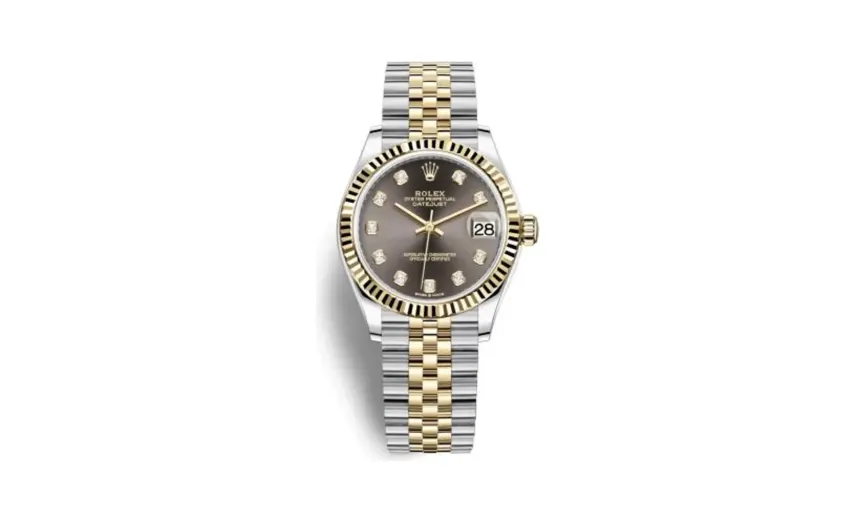 Rolex Datejust 31 Stainless Steel / Yellow Gold / Fluted / Grey - Diamond / Jubilee