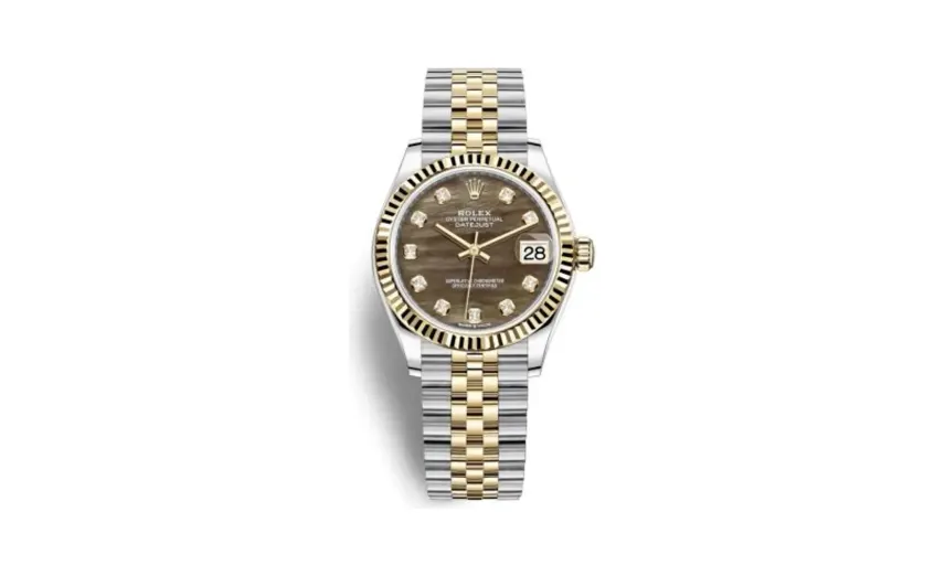 Rolex Datejust 31 Stainless Steel / Yellow Gold / Fluted / Black MOP / Jubilee