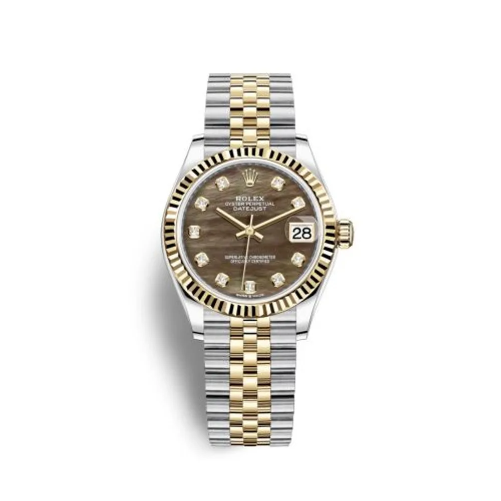 Rolex Datejust 31 Stainless Steel / Yellow Gold / Fluted / Black MOP / Jubilee