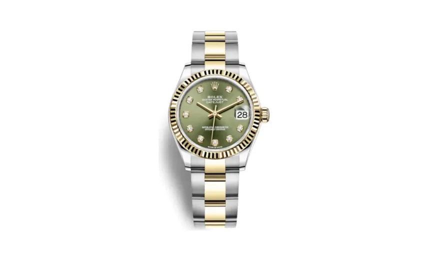 Rolex Datejust 31 Stainless Steel / Yellow Gold / Fluted / Olive - Diamond / Oyster