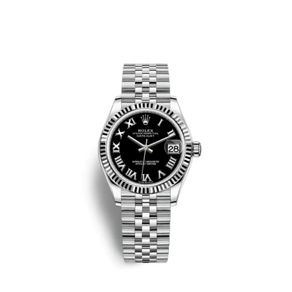 Rolex Datejust 31 Stainless Steel Fluted / Jubilee / Black - Roman