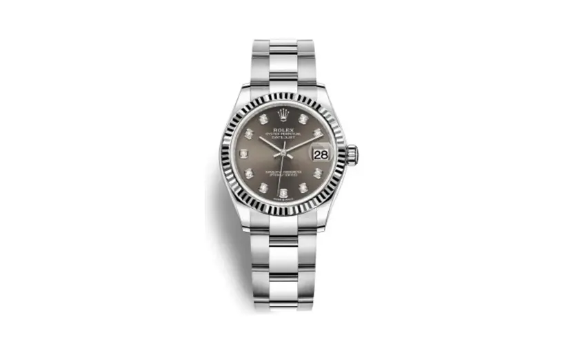 Rolex Datejust 31 Stainless Steel Fluted / Oyster / Grey - Diamonds