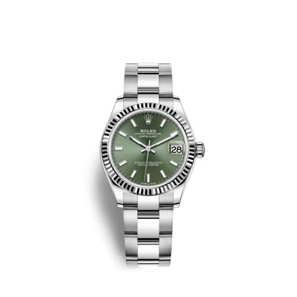 Rolex Datejust 31 Stainless Steel Fluted / Oyster / Green