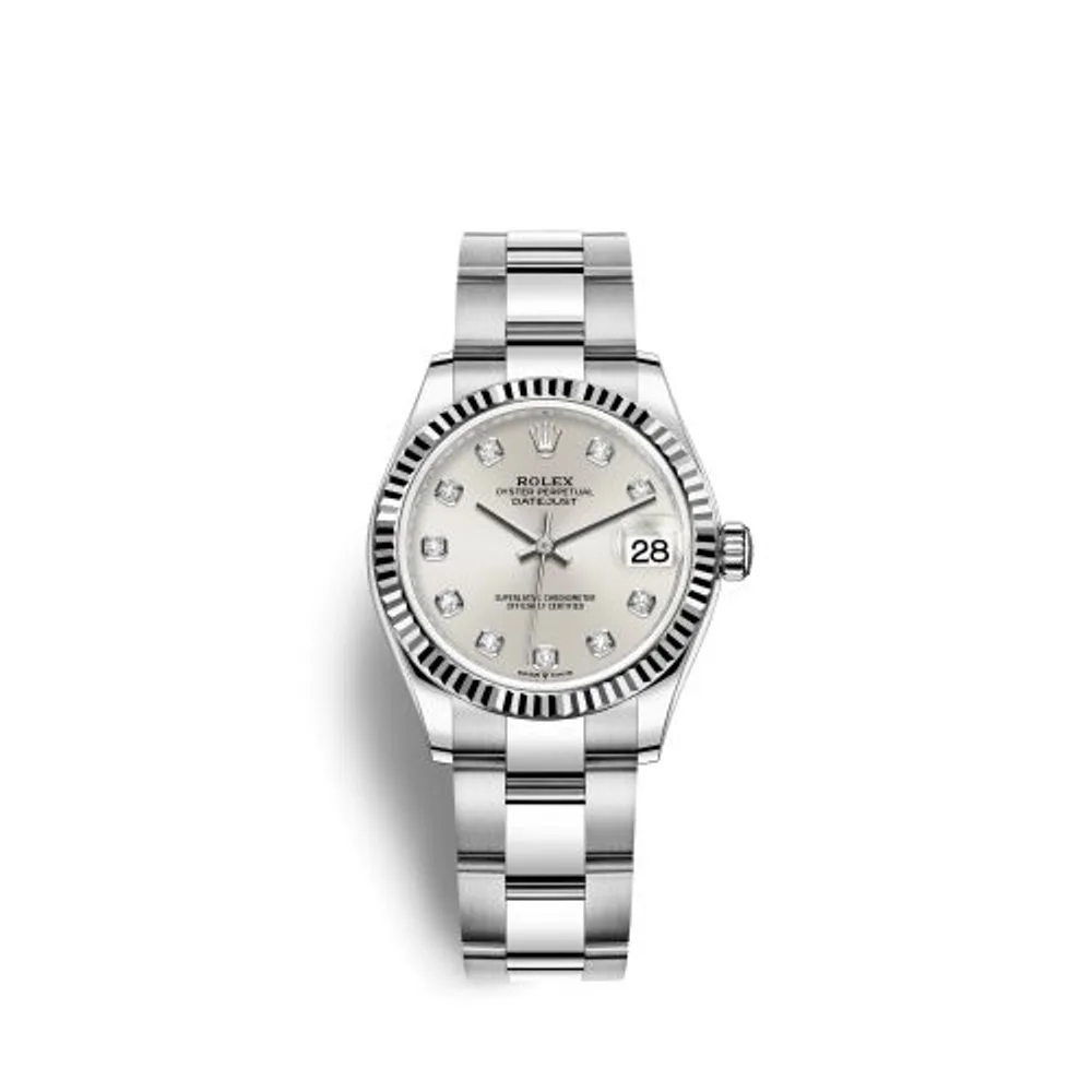Rolex Datejust 31 Stainless Steel Fluted / Oyster / Silver - Diamond