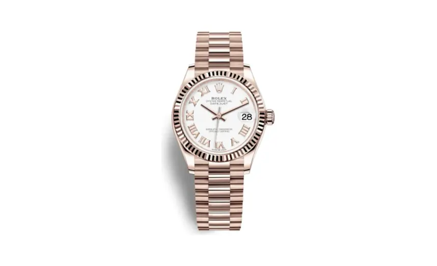 Rolex Datejust 31 Rose Gold / Fluted / White - Roman / President