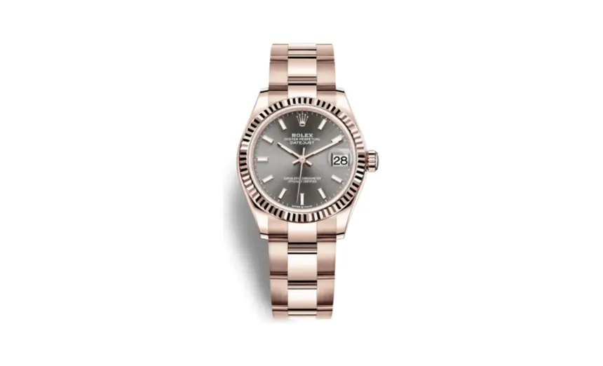 Rolex Datejust 31 Rose Gold / Fluted / Grey / Oyster