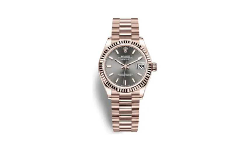 Rolex Datejust 31 Rose Gold / Fluted / Grey / President