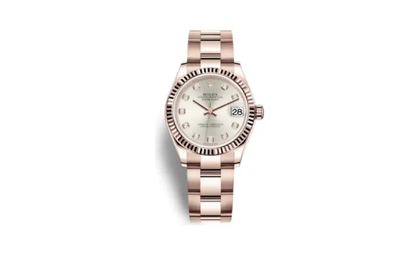 Rolex Datejust 31 Rose Gold / Fluted / Silver - Diamond / Oyster