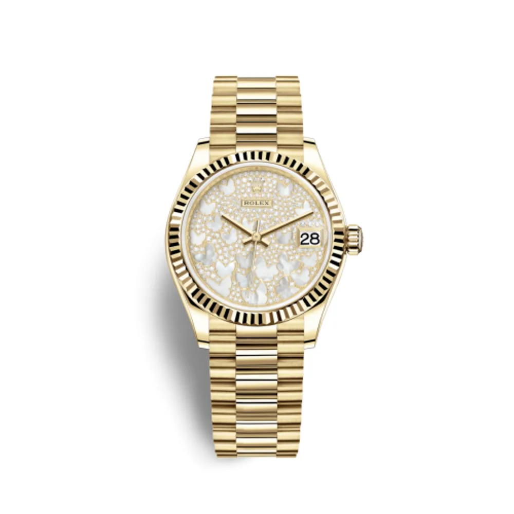 Rolex Datejust 31 Yellow Gold / Fluted / Butterfly / President