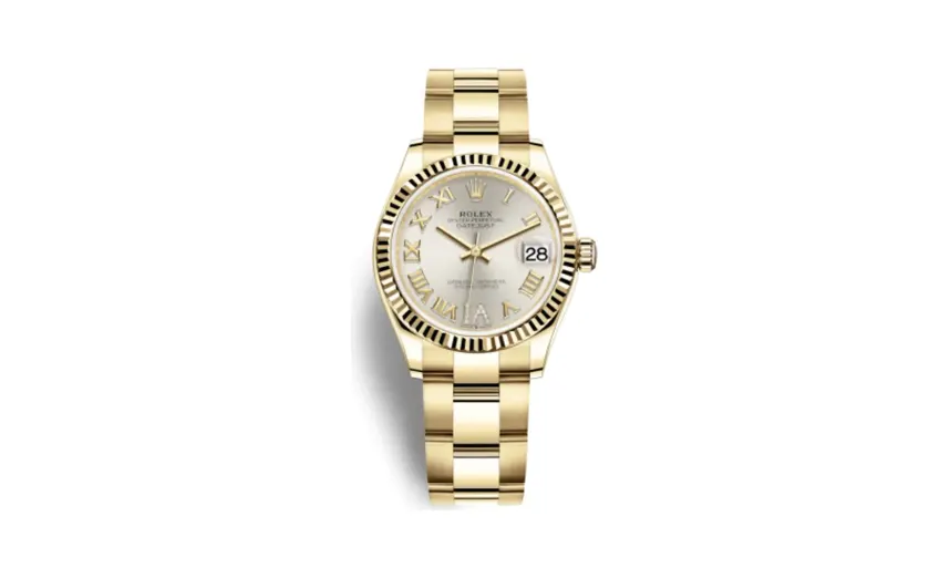 Rolex Datejust 31 Yellow Gold / Fluted / Silver - Roman / Oyster
