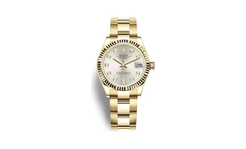 Rolex Datejust 31 Yellow Gold / Fluted / Silver - Diamond / Oyster