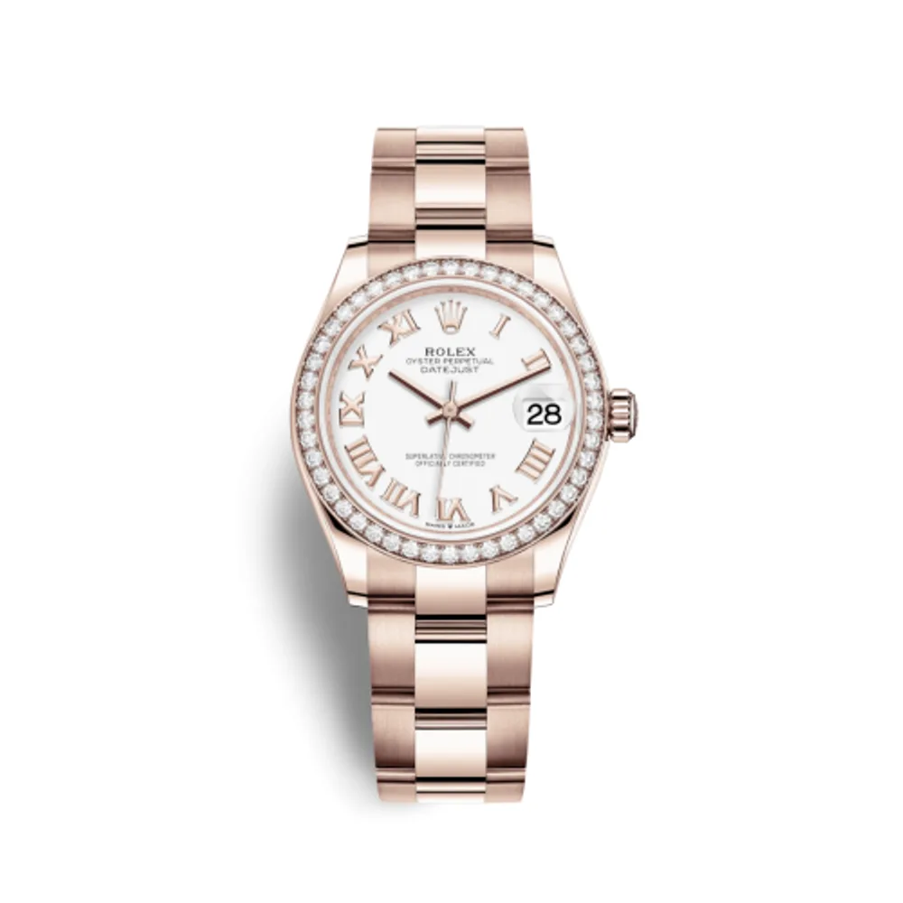 Rolex Datejust 31 Rose Gold / Diamond / White - Roman / Oyster