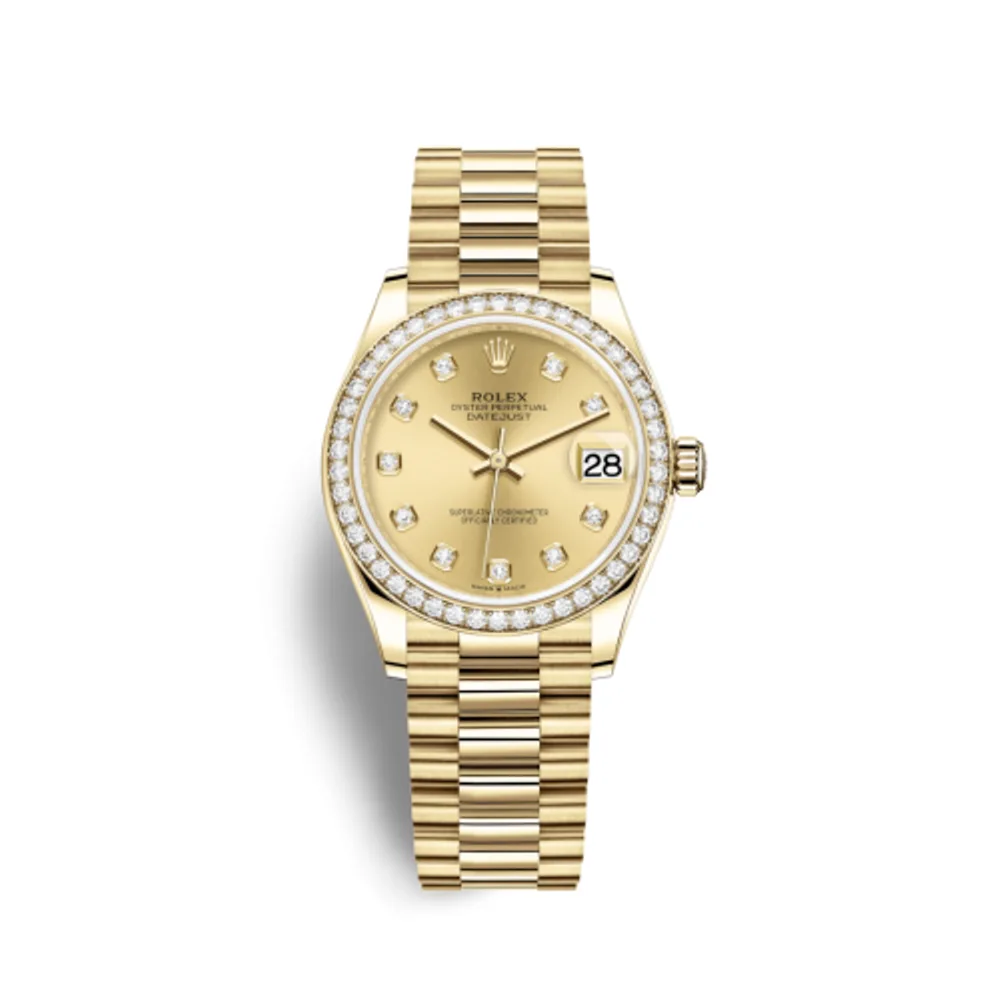 Rolex Datejust 31 Yellow Gold / Diamond / Champagne - Diamond / President