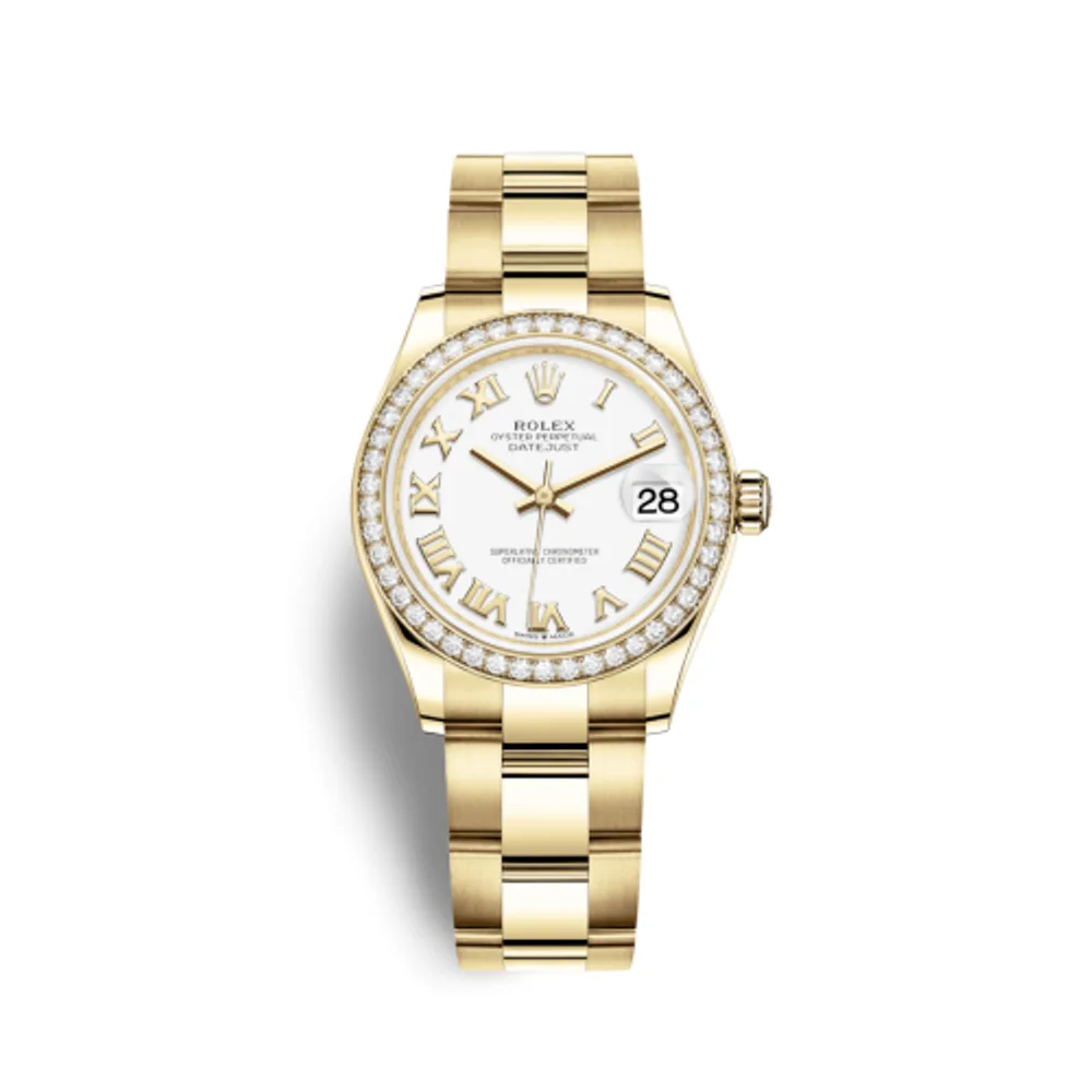 Rolex Datejust 31 Yellow Gold / Diamond / White - Roman / Oyster