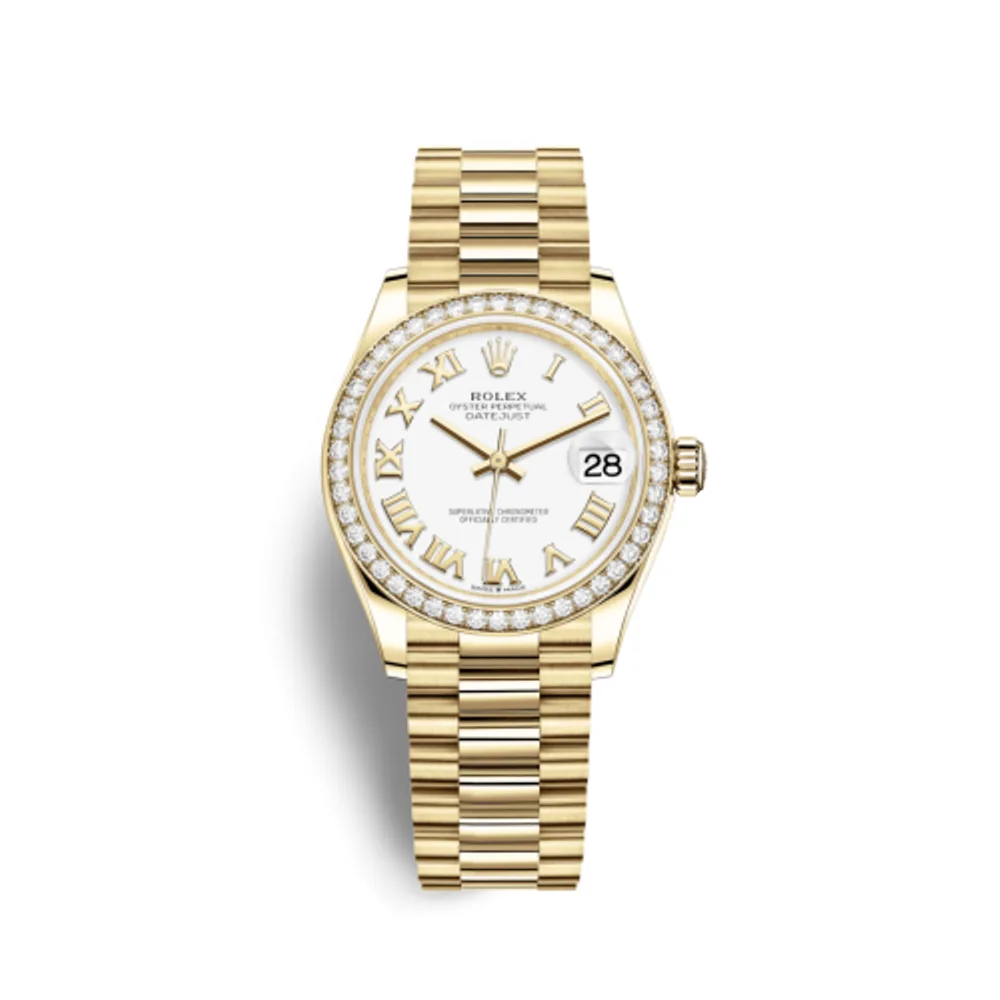 Rolex Datejust 31 Yellow Gold - Diamond / White - Roman / President