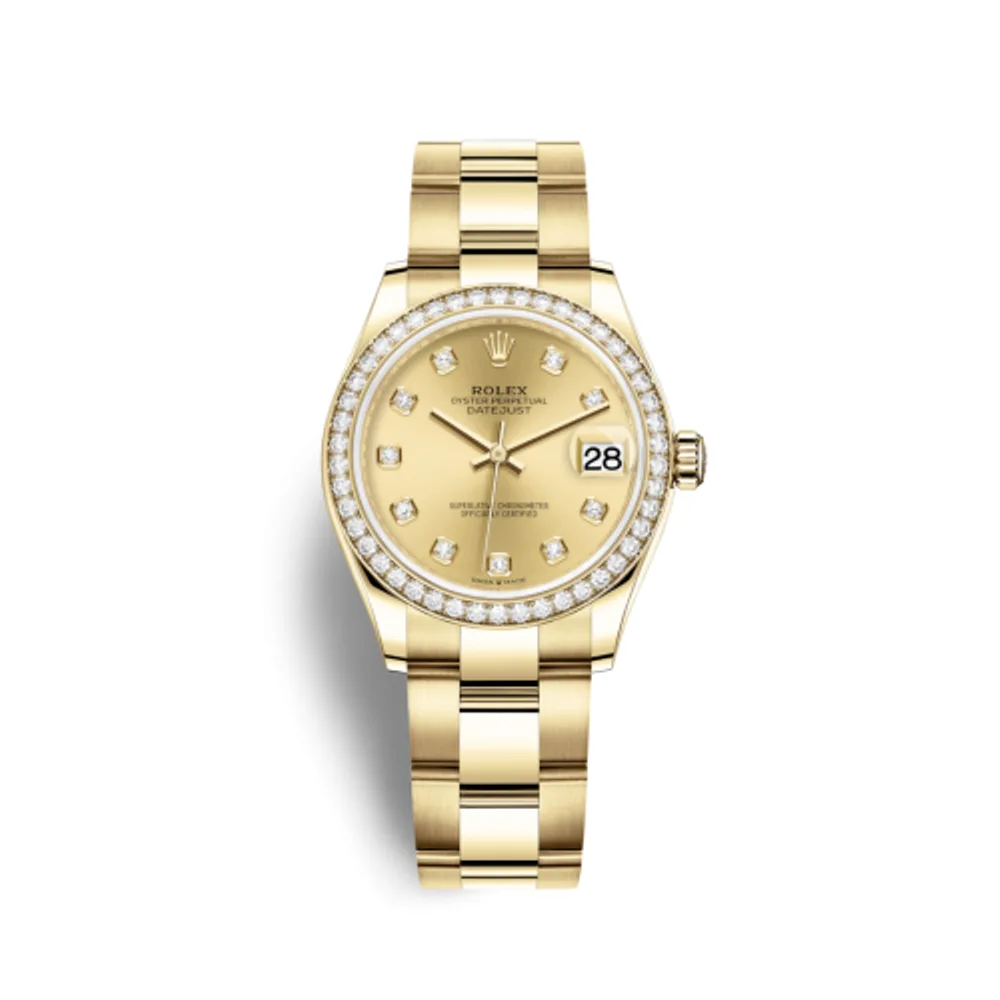 Rolex Datejust 31 Yellow Gold / Diamond / Champagne - Diamond / Oyster