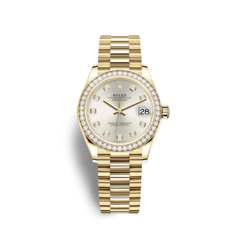 Rolex Datejust 31 Yellow Gold / Diamond / Silver - Diamond / President