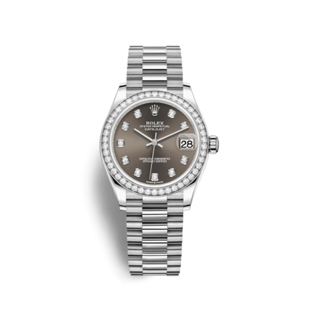 Rolex Datejust 31 White Gold / Diamond / Grey - Diamond / President
