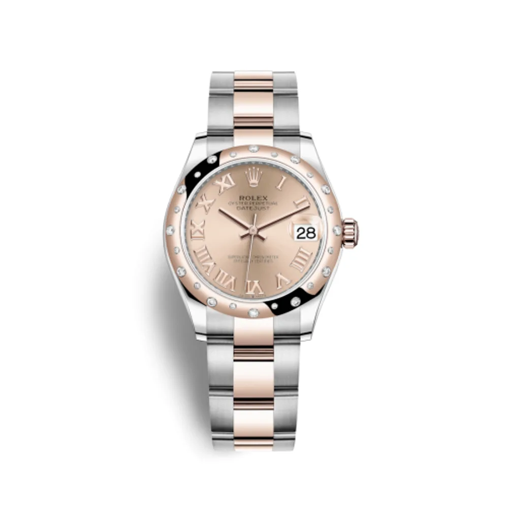 Rolex Datejust 31 Stainless Steel/ Rose Gold / Domed - Diamond / Rose - Roman / Oyster