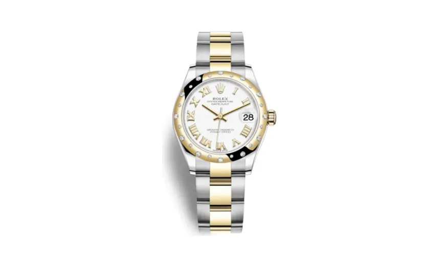 Rolex Datejust 31 Stainless Steel / Yellow Gold / Domed - Diamond / White - Roman / Oyster