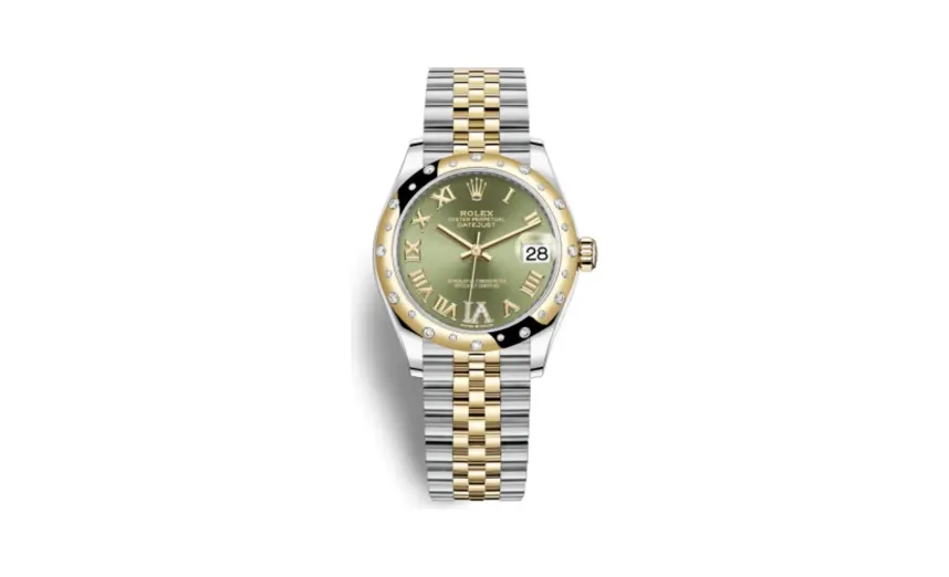 Rolex Datejust 31 Stainless Steel / Yellow Gold / Domed - Diamond / Olive - Roman / Jubilee