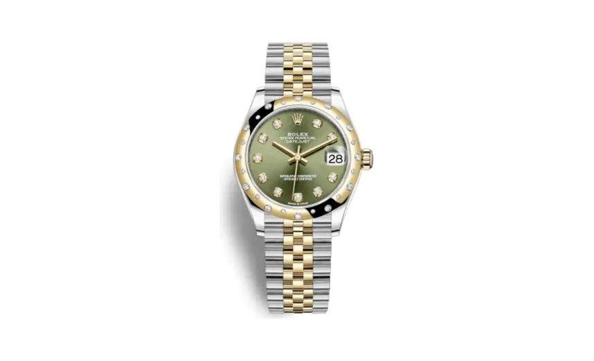 Rolex Datejust 31 Stainless Steel / Yellow Gold / Domed - Diamond / Olive - Diamond / Jubilee