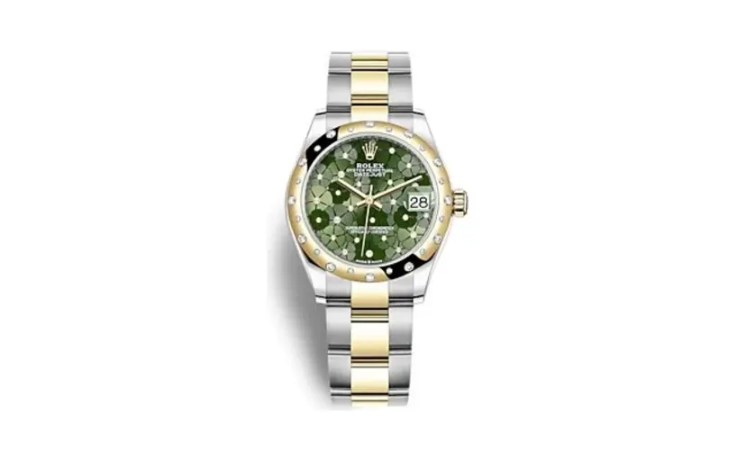 Rolex Datejust 31 Stainless Steel / Yellow Gold / Domed - Diamond / Olive - Floral / Oyster