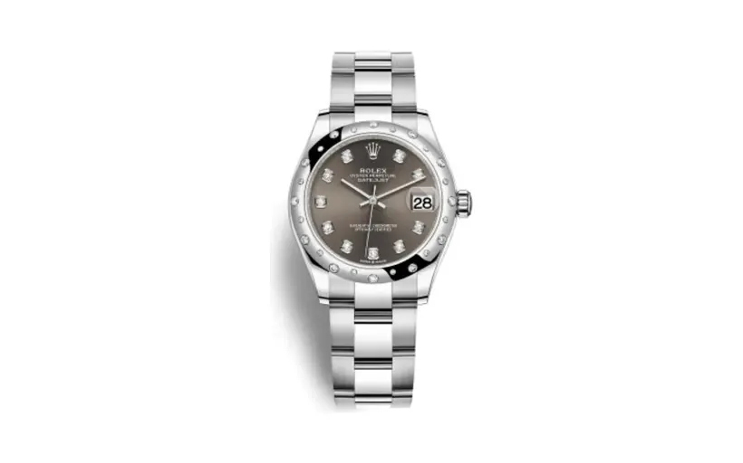 Rolex Datejust 31 Stainless Steel Domed Diamond / Oyster / Grey - Diamond