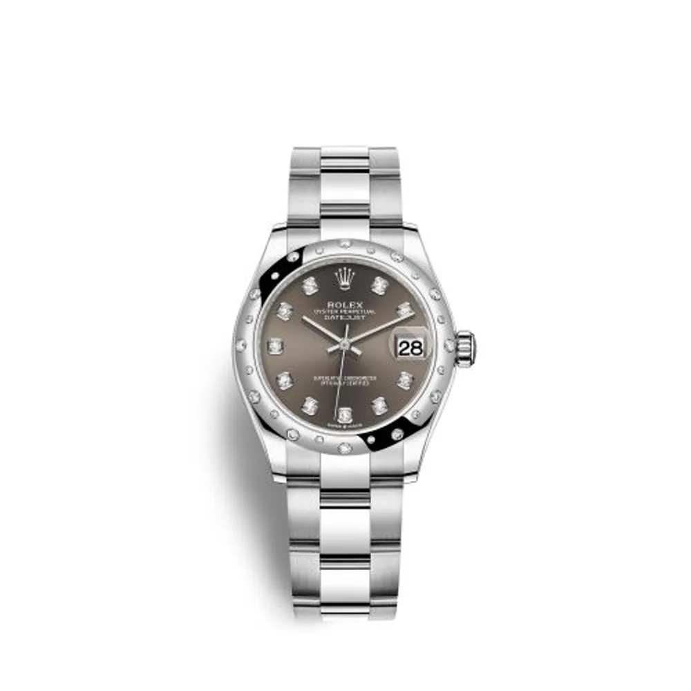 Rolex Datejust 31 Stainless Steel Domed Diamond / Oyster / Grey - Diamond