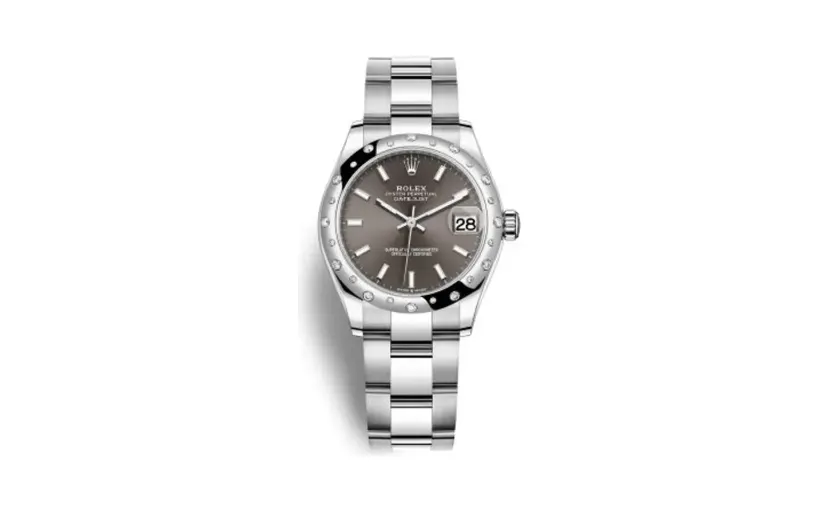 Rolex Datejust 31 Stainless Steel Domed Diamond / Oyster / Grey