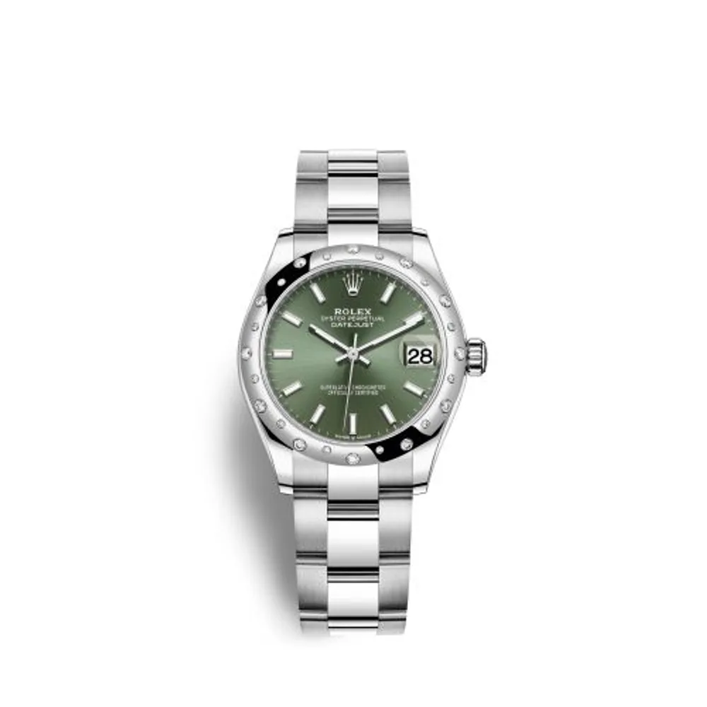 Rolex Datejust 31 Stainless Steel Domed Diamond / Oyster / Green