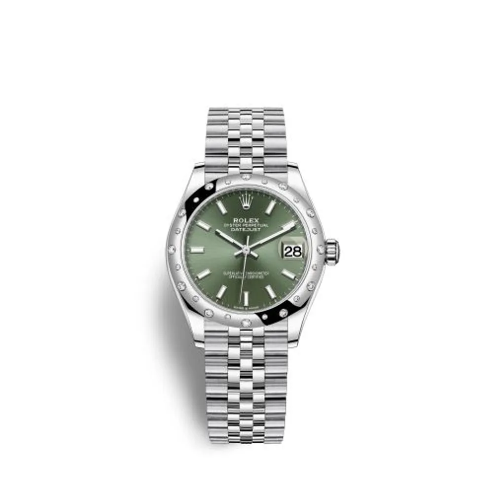 Rolex Datejust 31 Stainless Steel Domed Diamond / Jubilee / Green