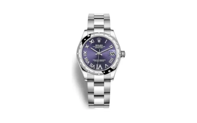 Rolex Datejust 31 Stainless Steel Domed Diamond / Oyster / Aubergine - Roman