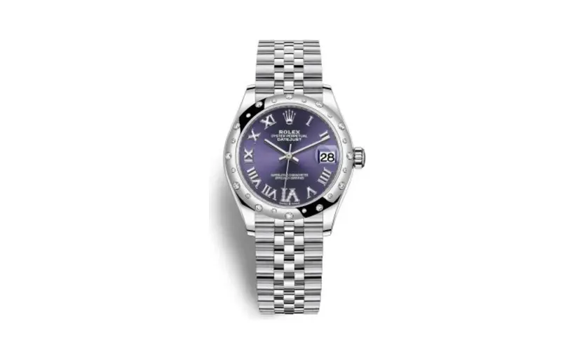 Rolex Datejust 31 Stainless Steel Domed Diamond / Jubilee / Aubergine - Roman