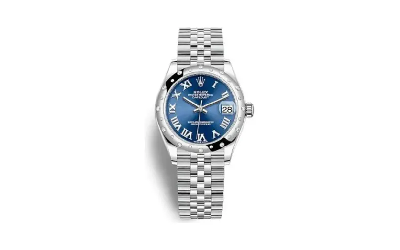 Rolex Datejust 31 Stainless Steel / Domed - Diamond / Blue - Roman / Jubilee