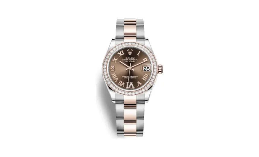 Rolex Datejust 31 Stainless Steel/ Rose Gold / Diamond / Chocolate - Roman / Oyster