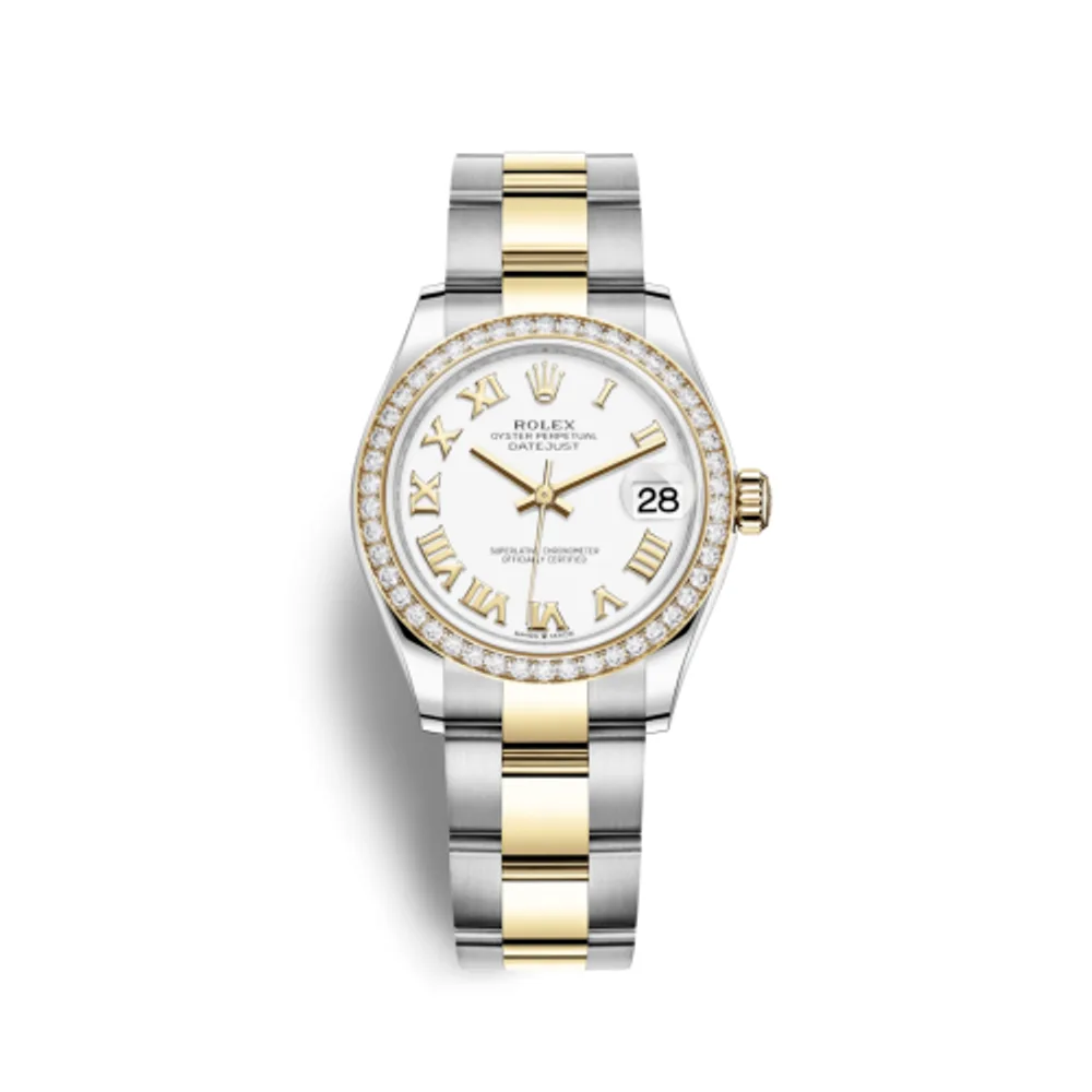 Rolex Datejust 31 Stainless Steel / Yellow Gold / Diamond / White - Roman / Oyster