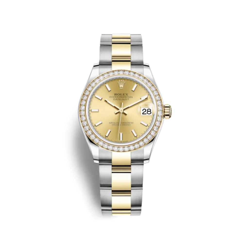 Rolex Datejust 31 Stainless Steel / Yellow Gold / Diamond / Champagne / Oyster