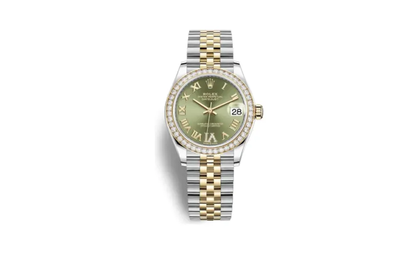 Rolex Datejust 31 Stainless Steel / Yellow Gold / Diamond / Olive - Roman / Jubilee