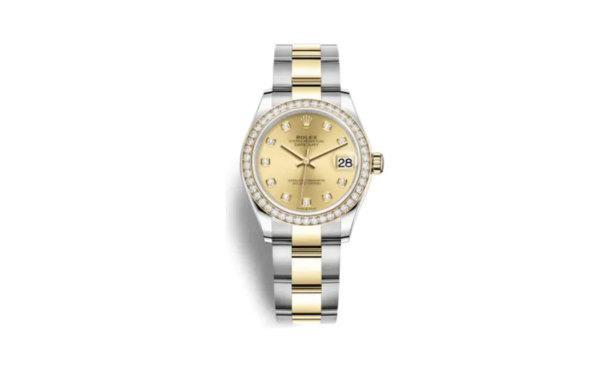 Rolex Datejust 31 Stainless Steel / Yellow Gold / Diamond / Champagne - Diamond / Oyster