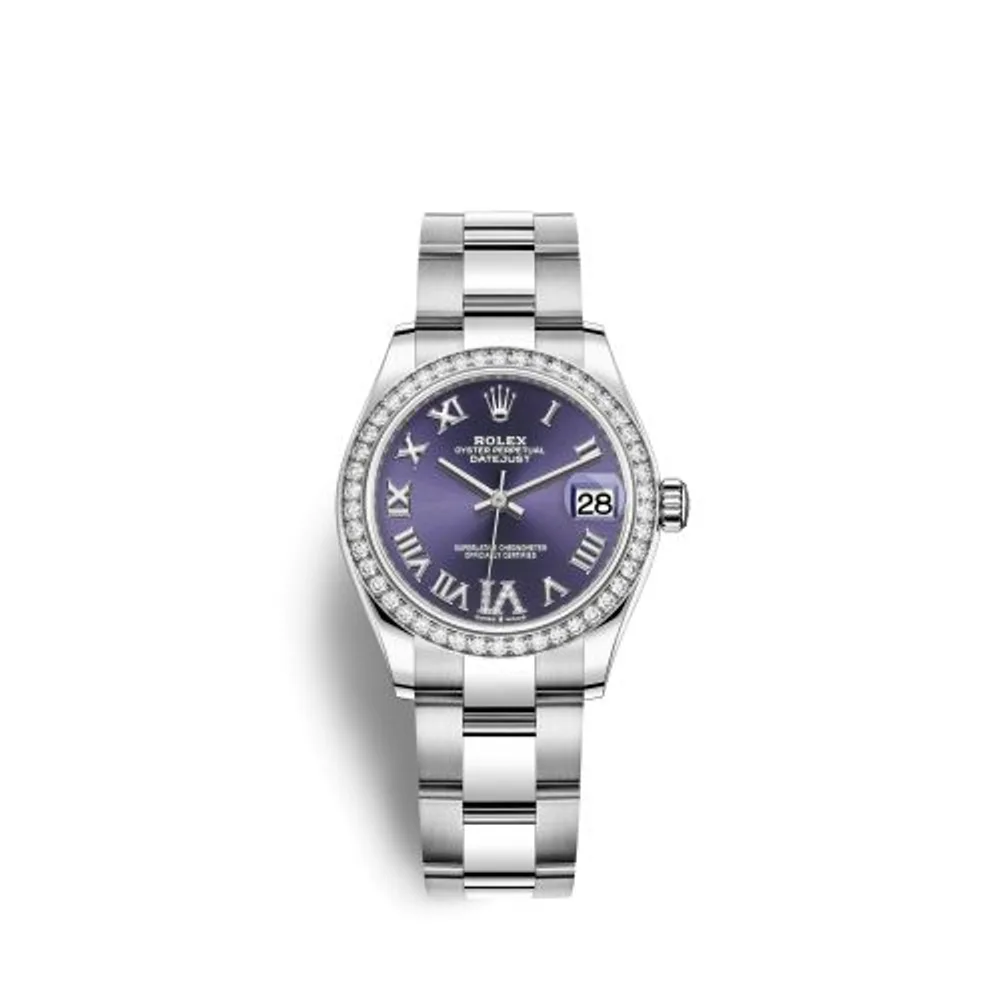 Rolex Datejust 31 Stainless Steel Diamond / Oyster / Aubergine - Roman