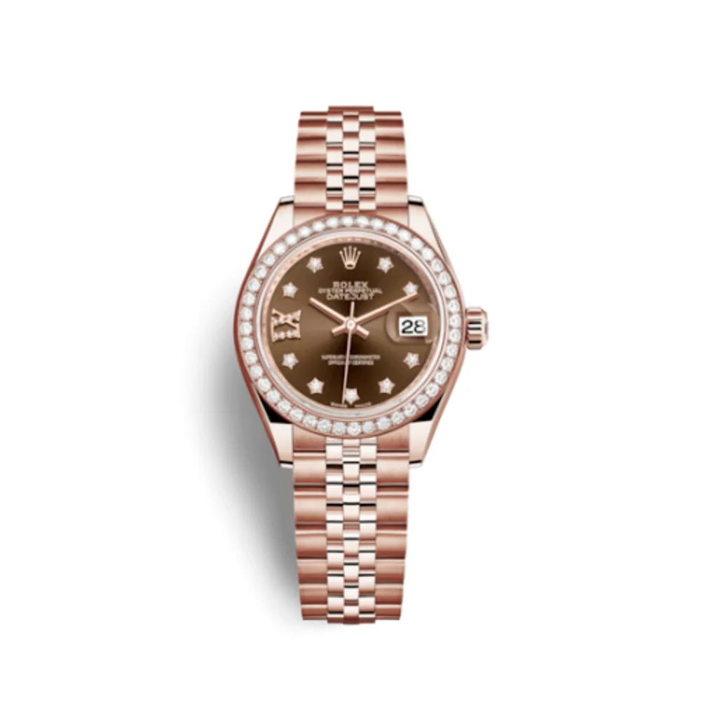 Rolex Lady-Datejust 28 Everose Diamond / Jubilee / Chocolate Diamond