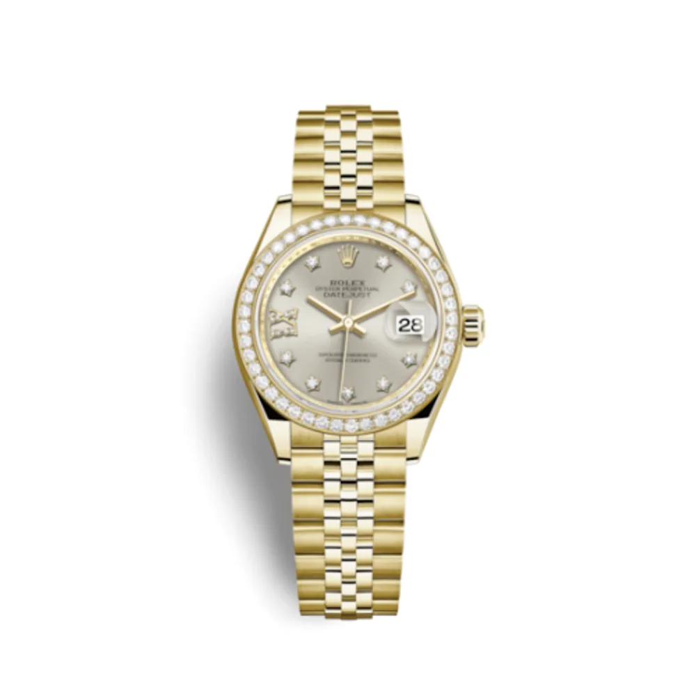 Rolex Lady-Datejust 28 Yellow Gold Diamond / Jubilee / Silver Diamonds