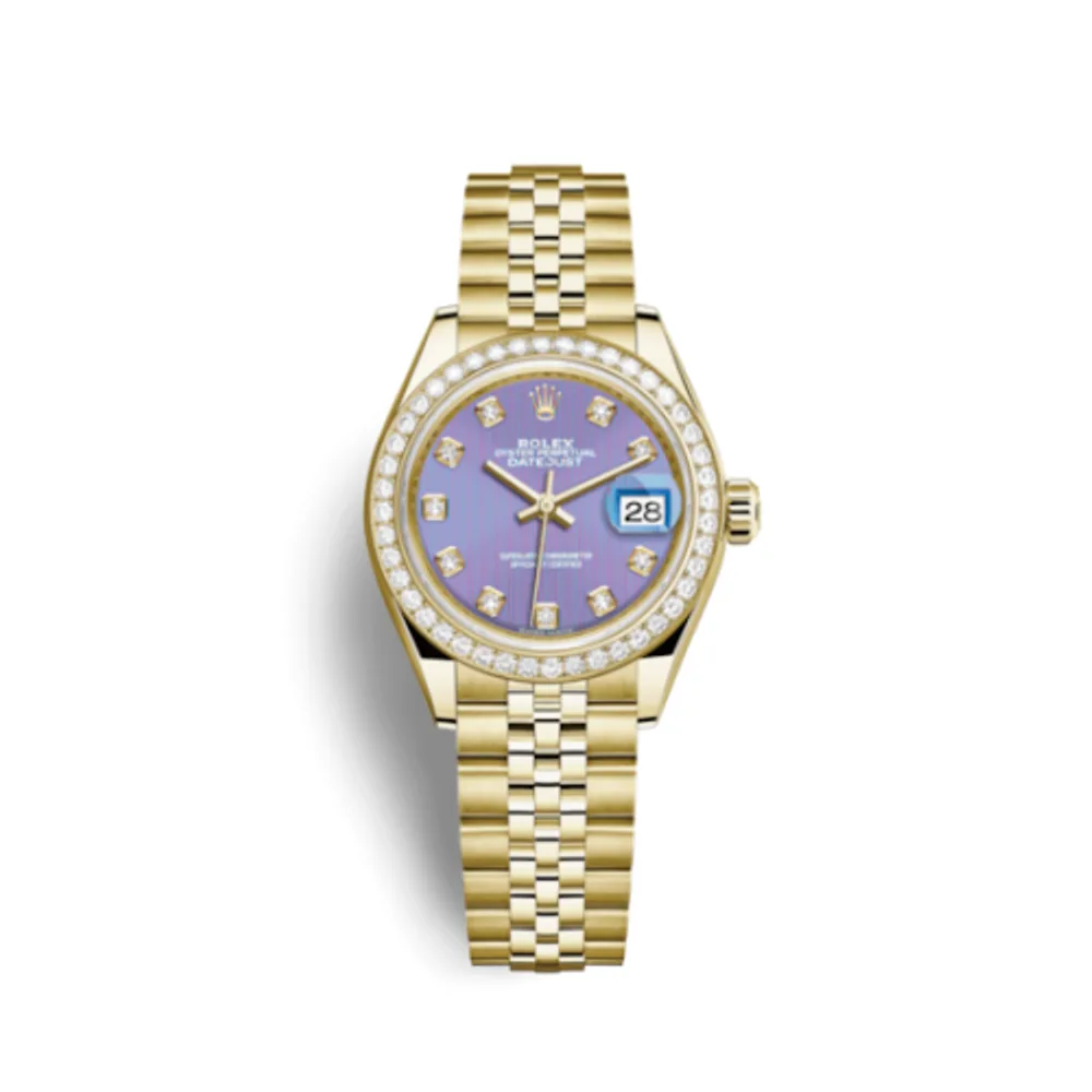 Rolex Lady-Datejust 28 Yellow Gold Diamond / Jubilee / Lavender Diamond