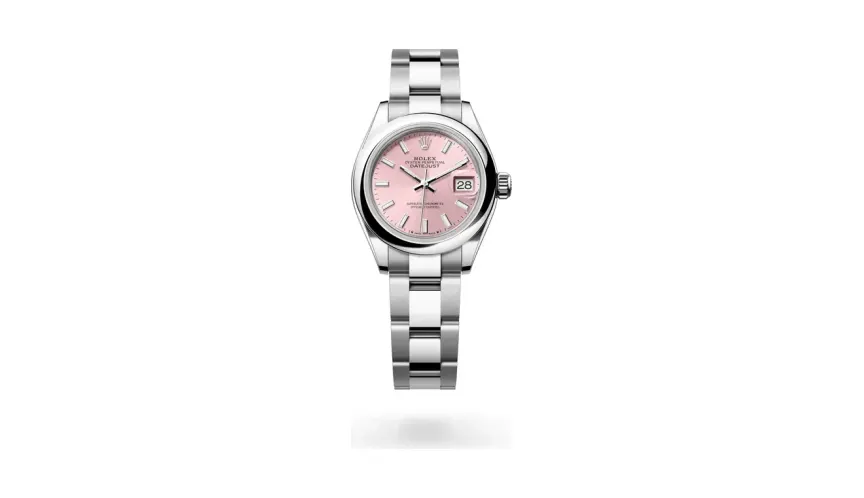 Rolex Lady-Datejust Oyster, 28 mm, Oystersteel, Oystersteel, Pink dial
