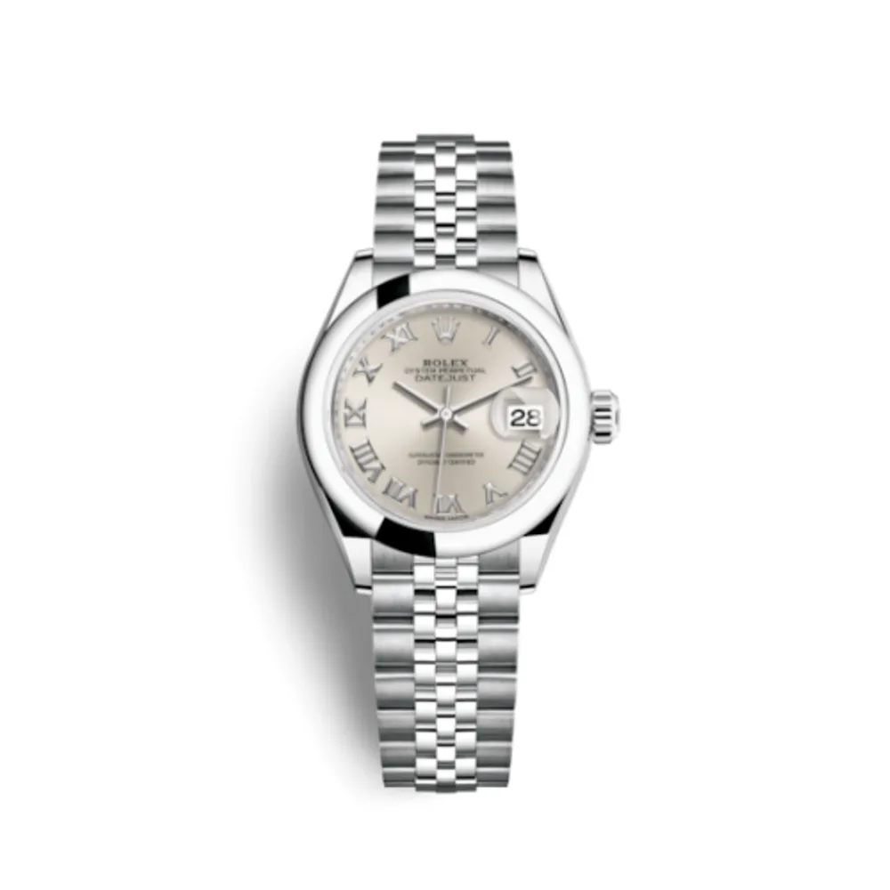 Rolex Lady-Datejust 28 Stainless Steel Domed / Jubilee / Silver Roman