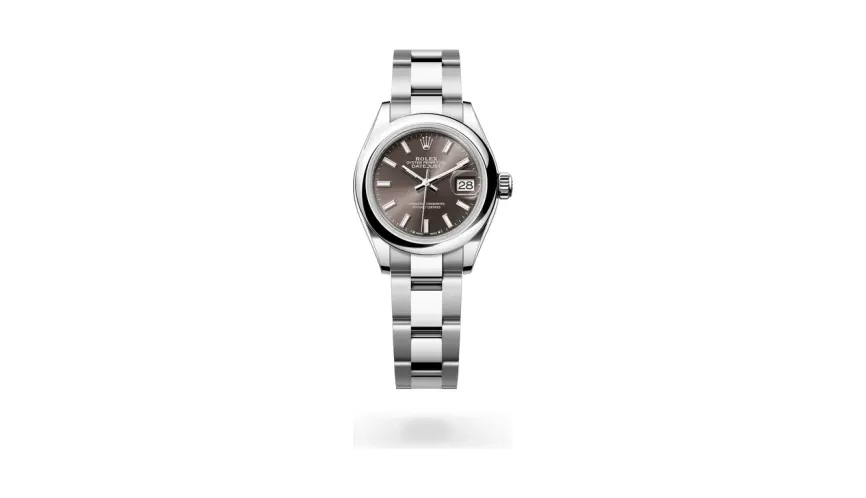 Rolex Lady-Datejust Oyster, 28 mm, Oystersteel, Oystersteel, Dark grey dial