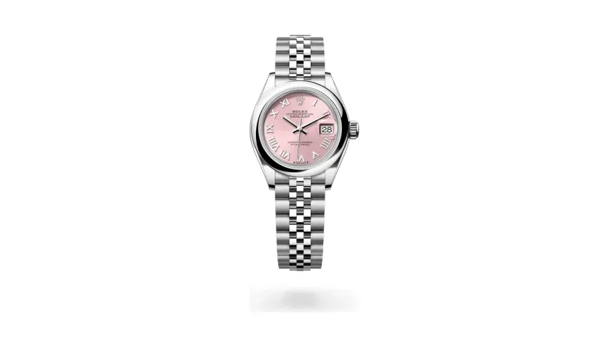 Rolex Lady-Datejust Oyster, 28 mm, Oystersteel, Oystersteel, Pink dial